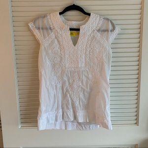 Roller Rabbit white embroidered shirt